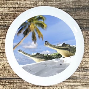 Alligator Palm Beach Ceramic Knob: Coastal Decor Drawer Pull