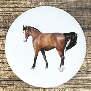 Brown Horse standing  home decor ceramic knob kitchen cabinet door or drawer pull white