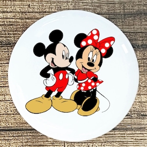 Mickey Minnie Mouse home decor ceramic knob kitchen cabinet door or drawer pull white