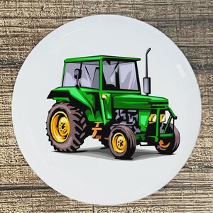 Green Tractor Ceramic Knob: Farmhouse Kitchen Cabinet Door Pull