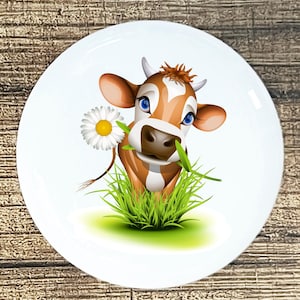 Daisy Farm Cow home decor ceramic knob kitchen cabinet door or drawer pull white