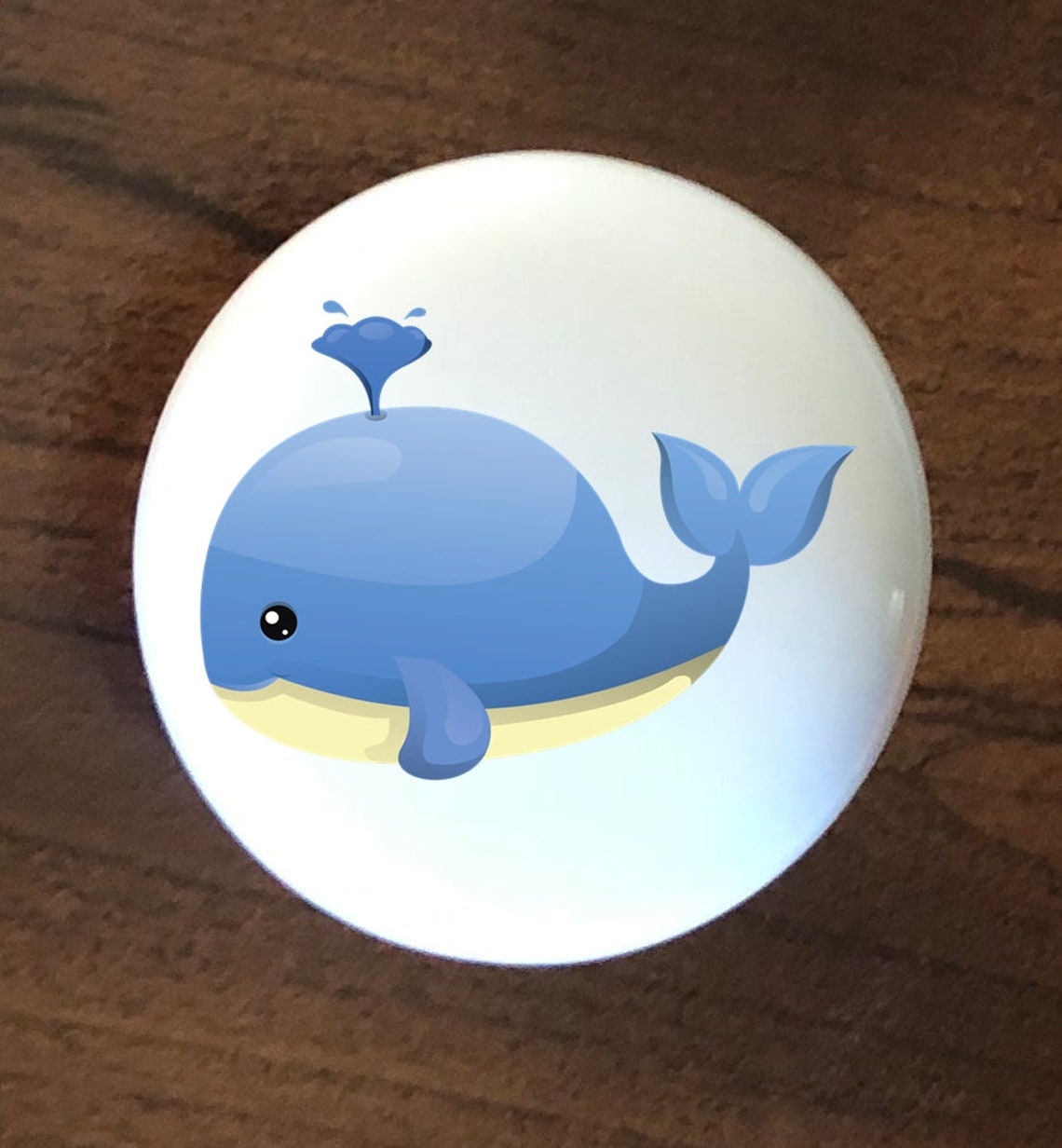 Azul ballena casa decoración cerámica perilla de la puerta del | Etsy