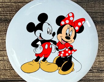 thumbnail image 2 of Mickey Mouse Ceramic Cabinet Knob – Brass Or Chrome – White Kitchen Handle 2 of 4