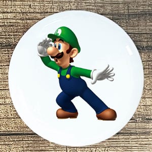Luigi Mario home decor ceramic knob kitchen cabinet door or drawer pull white