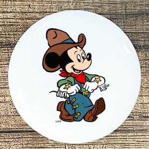 Cowboy Mickey Mouse home decor ceramic knob kitchen cabinet door or drawer pull white