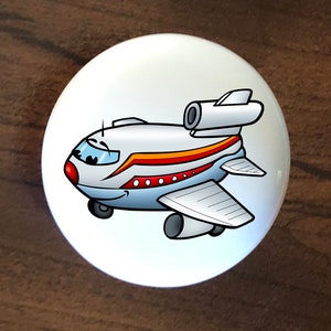 Toy Airplane home decor ceramic knob kitchen cabinet door or drawer pull white
