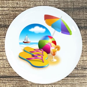 Beach Theme Ceramic Knob: Flip Flops, Umbrella, Beach Ball