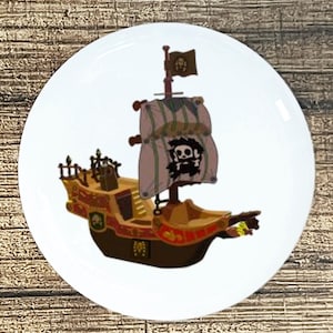 Pirate Ship home decor ceramic knob kitchen cabinet door or drawer pull white
