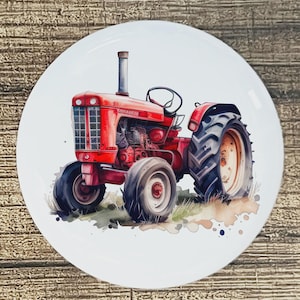 Tractor Ceramic Knob: Farmhouse Kitchen Cabinet Door Pull