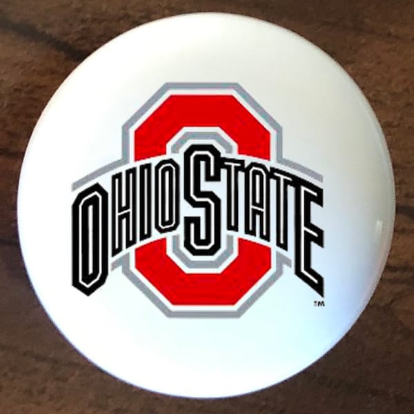 Ohio State buckeyes home decor ceramic knob kitchen cabinet door or drawer pull white