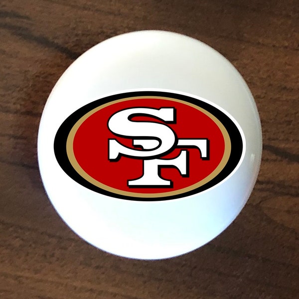 SF 49ers home decor ceramic knob kitchen cabinet door or drawer pull white
