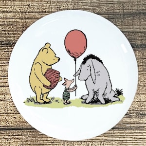 Winnie the Pooh Ceramic Knob: Eeyore, Piglet Home Decor Drawer Pull