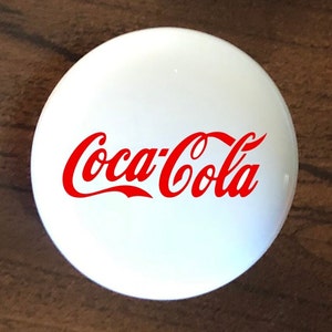 Coca-Cola Ceramic Knob: Red & White Kitchen Cabinet Hardware