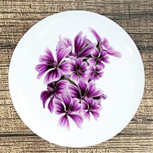 Purple flowers home decor ceramic knob kitchen cabinet door or drawer pull whiteDrawer Pull
