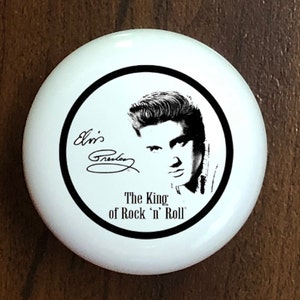 Elvis Presley Ceramic Knob: Black and White Kitchen Cabinet Door Pull