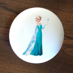 Princess Elsa Frozen home decor ceramic knob kitchen cabinet door or drawer pull white