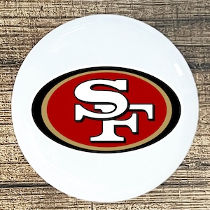 SF 49ers home decor ceramic knob kitchen cabinet door or drawer pull whiteDrawer Pull