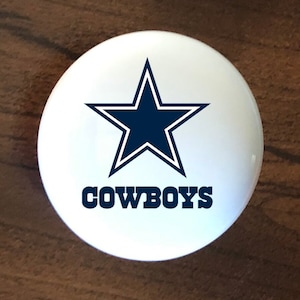 COWBOYS home decor ceramic knob kitchen cabinet door or drawer pull white