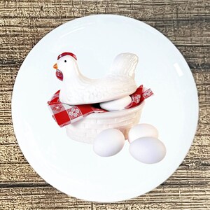 Chicken eggs  home decor ceramic knob kitchen cabinet door or drawer pull white