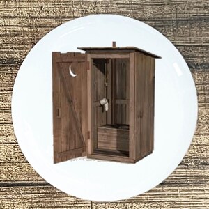 Old Time Outhouse Ceramic Knob: White Drawer Pull Home Decor