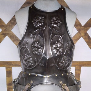 Hand Forged Floral Embossed Cuirass. Sca Larp Breastplate