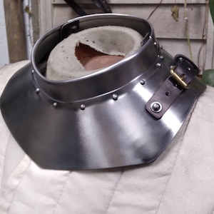 Gorget neck guard SCA Larp armour 18ga gauge Mild or 16ga Stainless steel cosplay hema