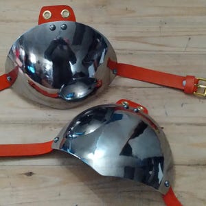 SCA shoulder cops HEMA Larp low profile pauldron spaulder 18ga or 16ga mild or 16ga Stainless