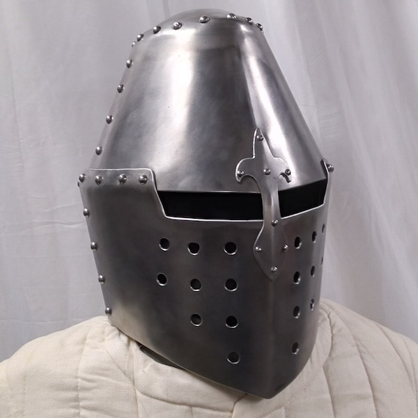 14GA SCA Greathelm 14 gauge Helmet LARP Crusader helm