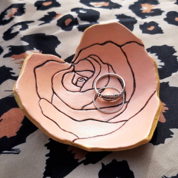 Heart Ring Dish Wedding Ring Holder Gift For Bride Rose Etsy