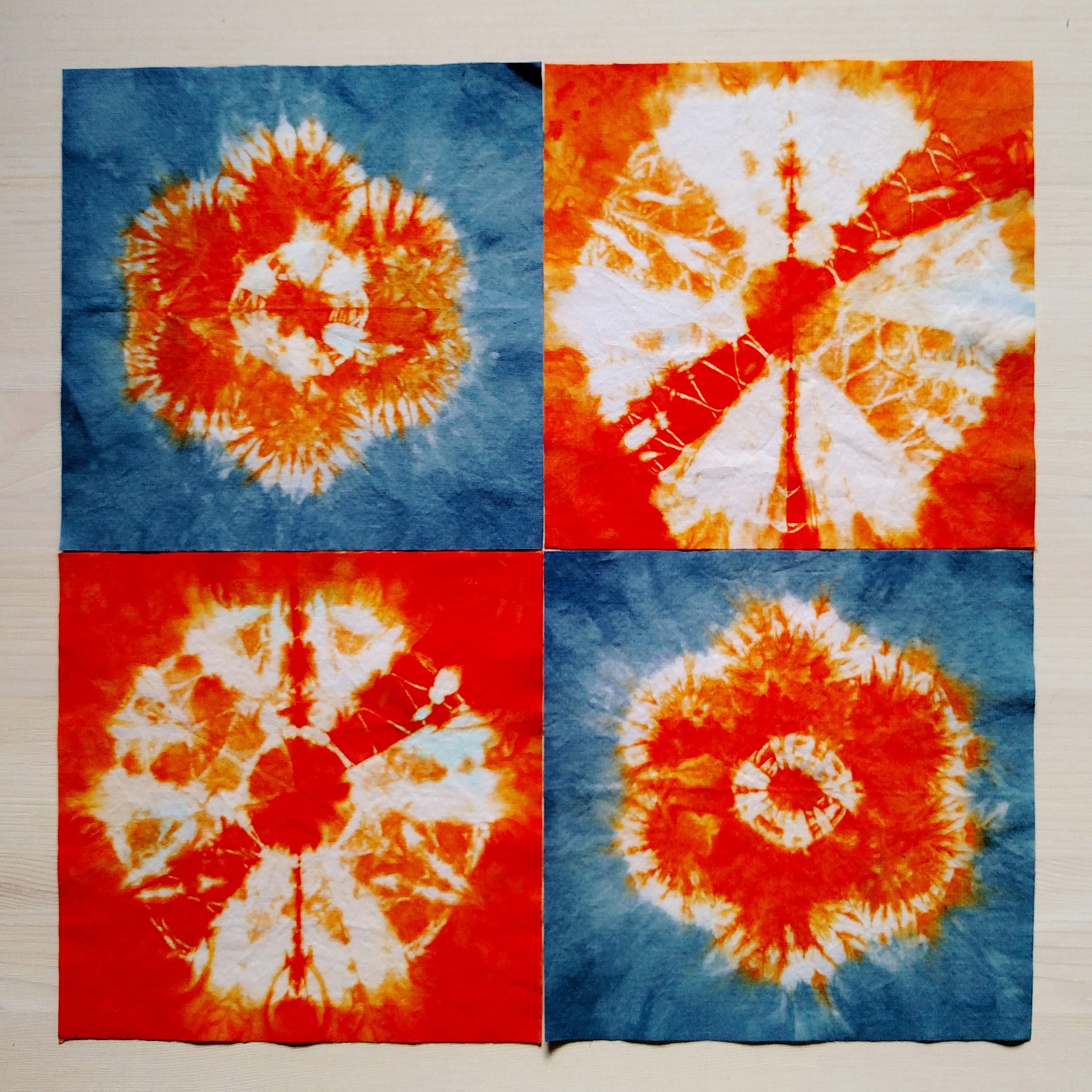 Tie Dye Quilt Blocks Set of 4 Each 7.5x 7.5 Etsy UK