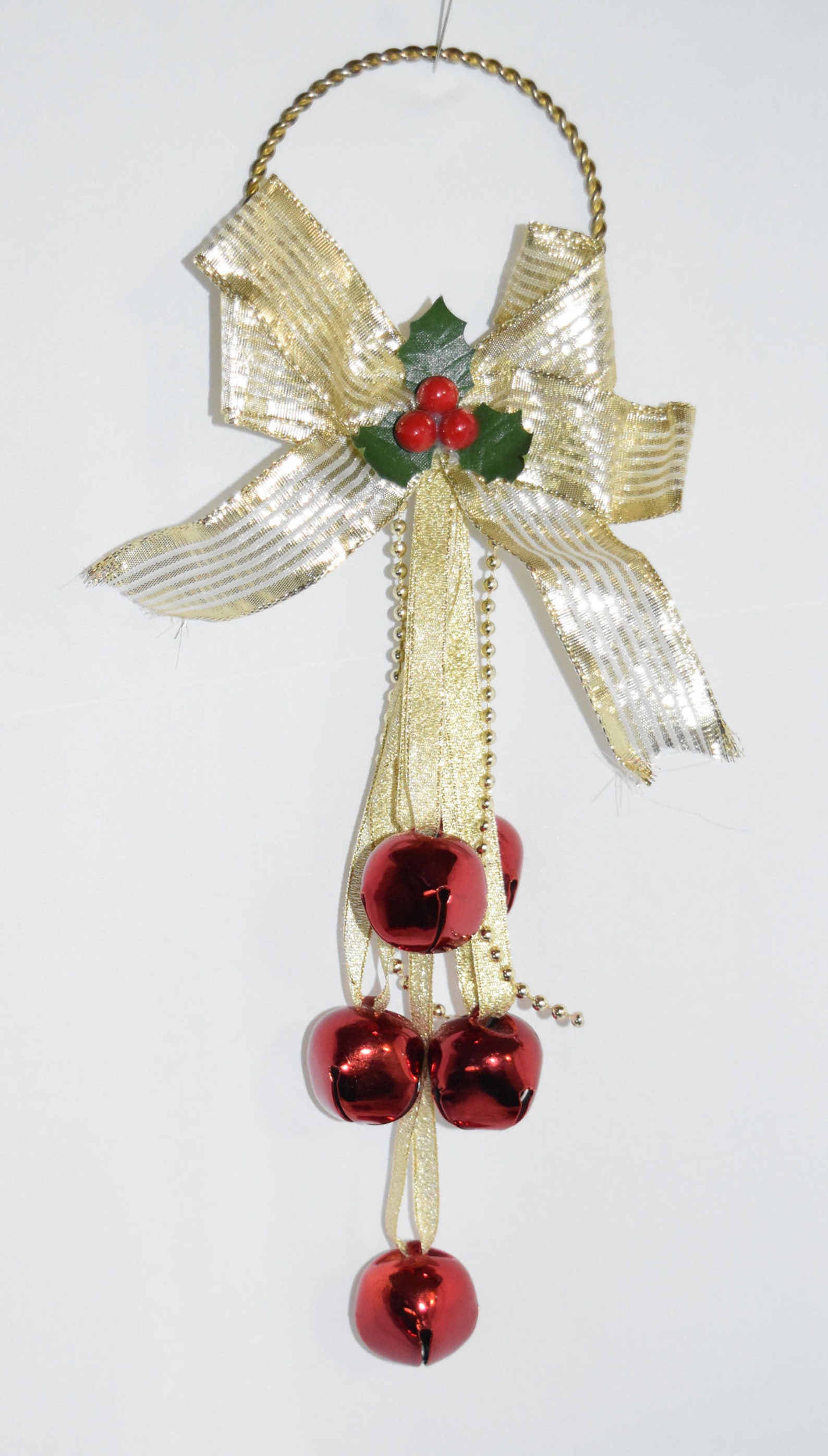 Christmas Holly Door Handle Holiday Decoration Etsy