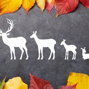 Custom Deer Family Decal Set: Vinyl Car Stickers, Laptop Decals