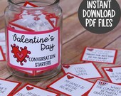 Valentine's Day Conversation Starter Cards: Family Game (Printable Instant Download)