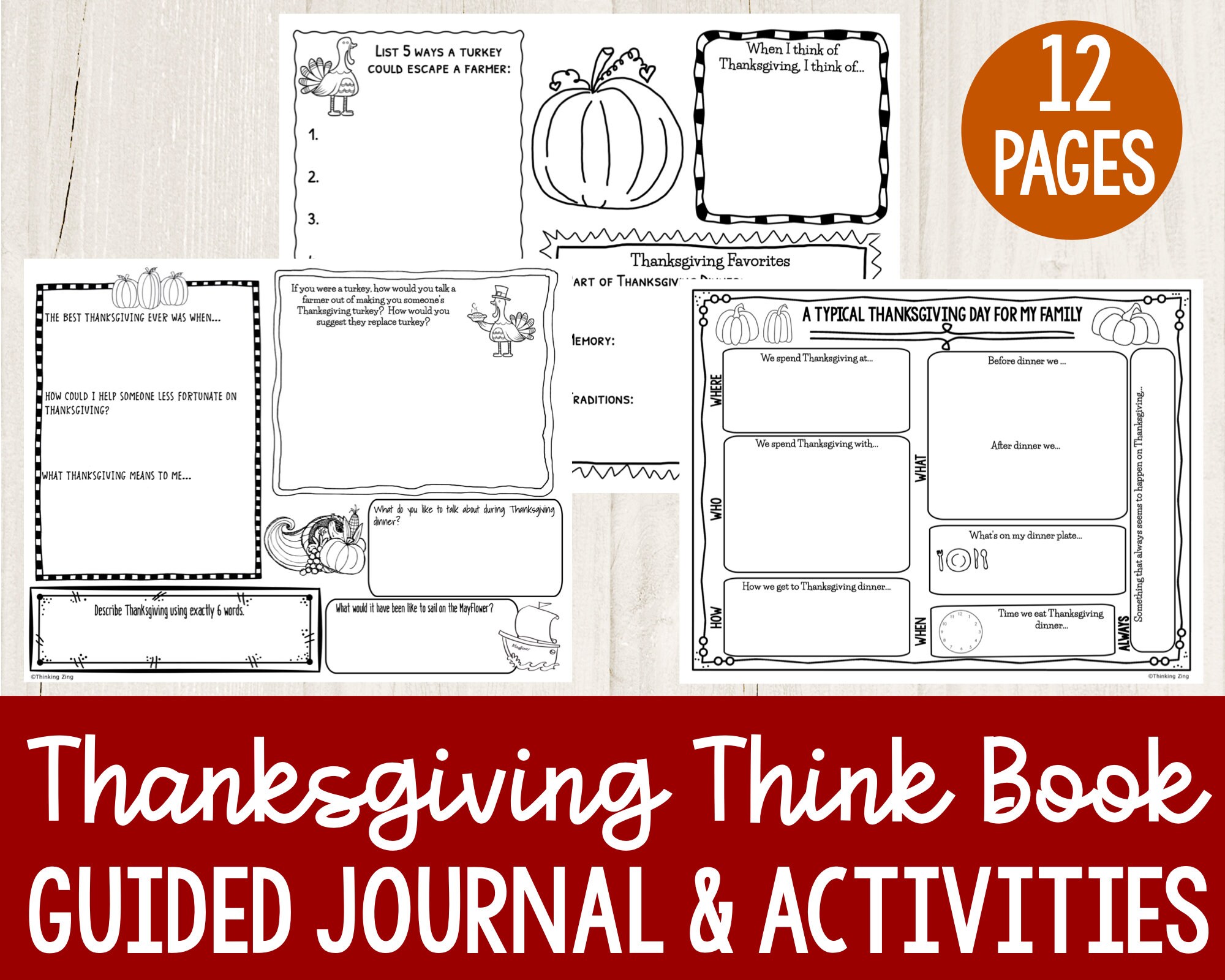 Thanksgiving Journal for Kids Printable Activity Pages for - Etsy Nederland