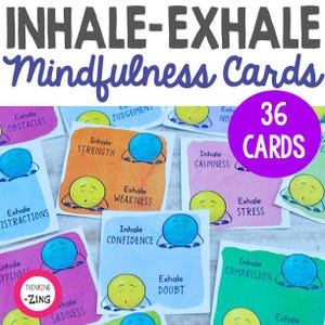 Kinder Yoga Inhale Ausatmen Achtsamkeitskarten für Kinder, beruhigende Karten für Fokus und positives Denken, Selbstfürsorge für Kinder, ruhige Ecke Aktivität