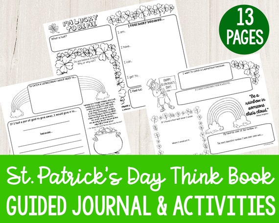 Printable Guided Journal for Kids St Patrick's Day