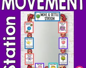 Estación de movimiento para niños: Tarjetas de ejercicios para el cerebro (PDF)