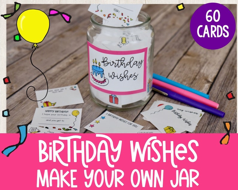 Birthday Wishes Make Your Own Jar Birthday Celebration Etsy