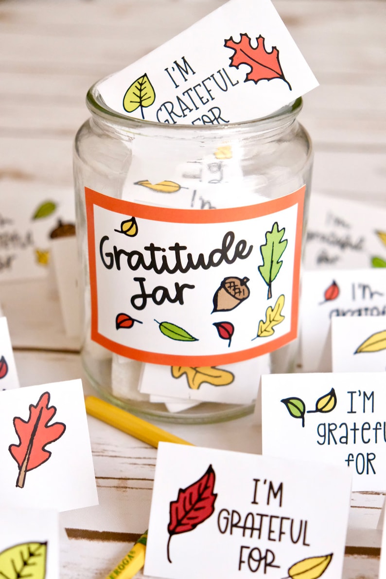 Fall Gratitude Jar Craft: Thanksgiving Family Activity (digital ...