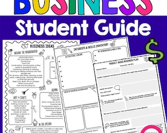 Kid's Business Planning Guide: Business & Marketing Plan Templates (Digital Download)