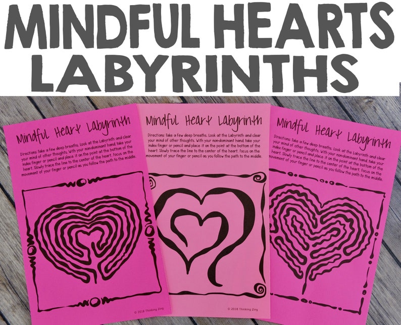 Mindful Heart Labyrinths: Calming Cards for Kids (digital Download) - Etsy