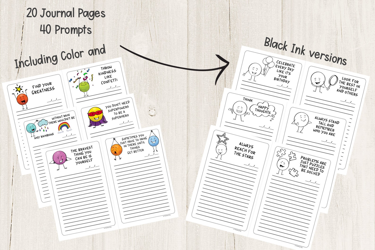 Printable Positive Thinking Journal for Kids Reflection and Mindfulness ...