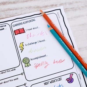 Weekly Learning Reflection Sheets - Weekly Exit Tickets - Mindfulness ...