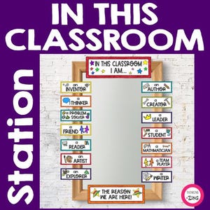 In This Classroom Student Affirmation Mirror Station: Bulletin Board Decoration