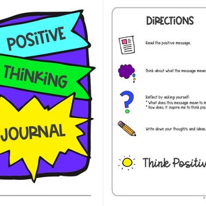 Positive Thinking Journal for Kids Reflection and Mindfulness Printable Journal Pages Set 1 image 5