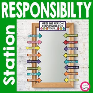 Meet the Person Responsible - Classroom Decoration - Mirror Bulletin Board -Student Inspiration - School Counseling - Student Motivation