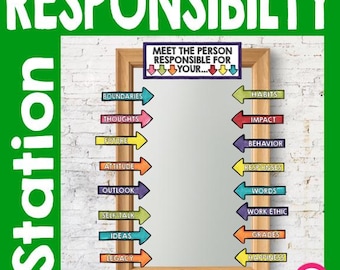 Meet the Person Responsible - Classroom Decoration - Mirror Bulletin Board -Student Inspiration - School Counseling - Student Motivation