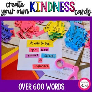 Créez vos propres cartes de gentillesse - projet de gentillesse - travaux manuels de famille - mots imprimables - créez des affiches ou des cartes inspirantes - projet de service pour les jeunes