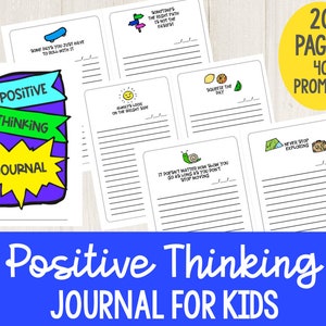 Positive Thinking Journal for Kids Reflection and Mindfulness Printable Journal Pages Set 1 image 1