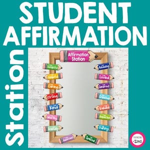 Spiegel für Schüler - Klassenzimmer Dekor - Schüler Affirmationen - Positive Botschaften - Klassenzimmer Bulletin Board - Back to School